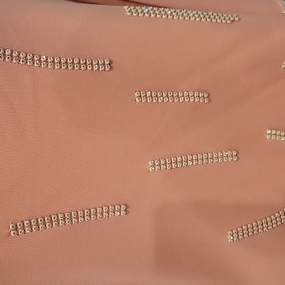 Pink Rhinestone Sqaure Neck Top XL - Picture 3 of 6